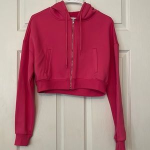 Pink Cropped Hoodie